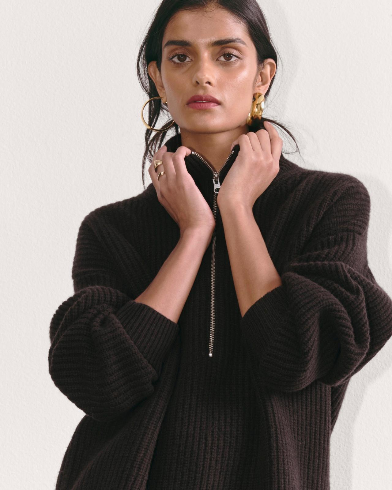 Womens Half-Zip Sweater in Luxe Merino by Everlane Product Image