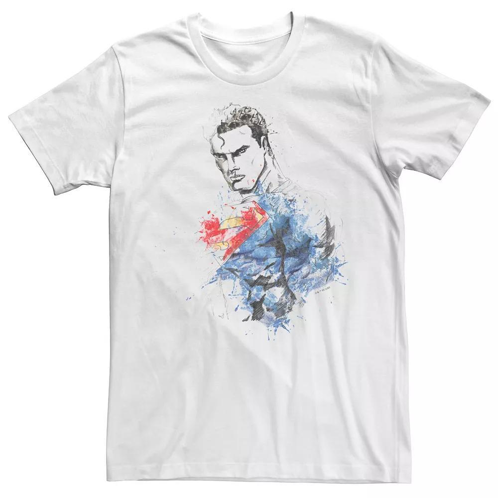 Men's Superman Color Sketch Graphic Tee, Size: Medium, White Product Image