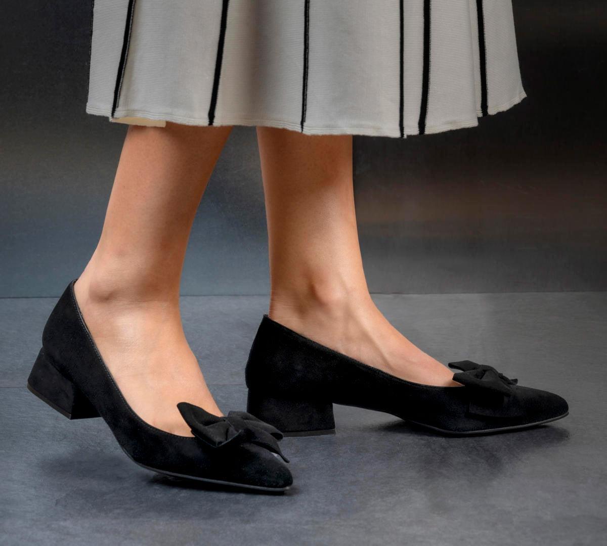 Leonor Black Suede Bow Product Image