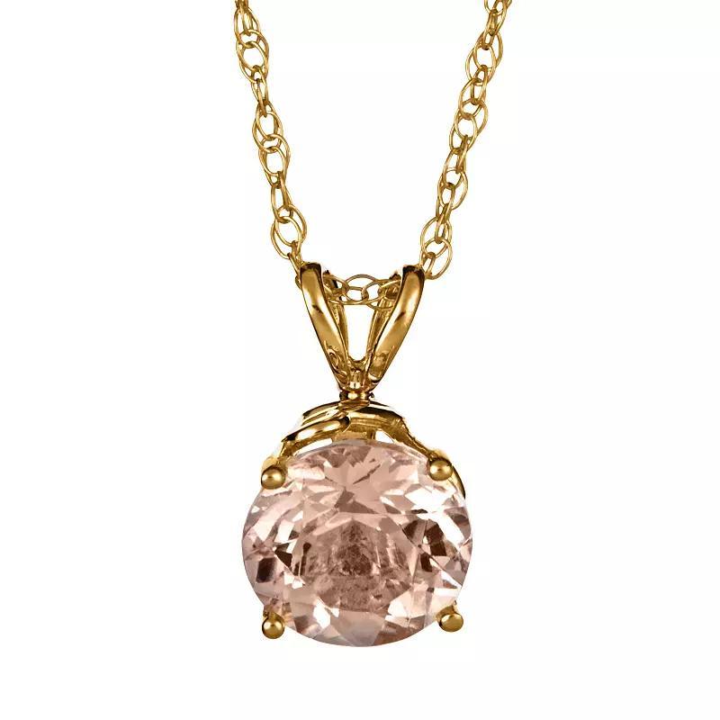 Celebration Gems 14k Gold Morganite Pendant, Womens Pink Product Image