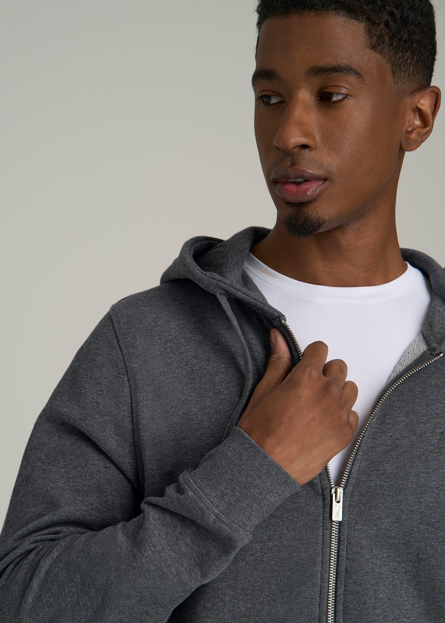 Wearever 2.0 French Terry Full-Zip Hoodie for Tall Men in Charcoal Mix Product Image