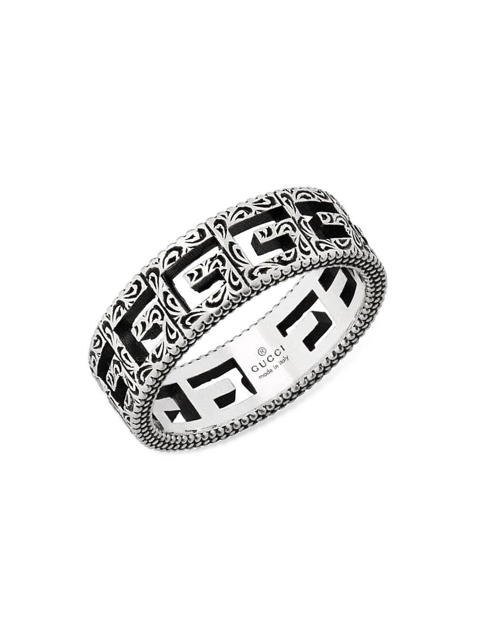 Mens Unisex G Cube Sterling Silver Ring Product Image