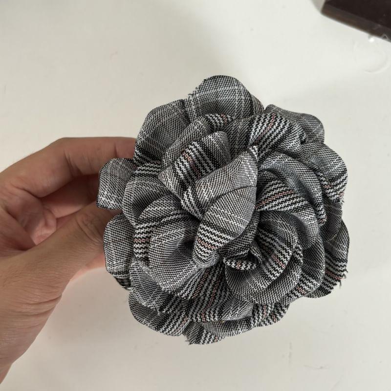 Floral Plaid Fabric Hair Claw Clip Product Image
