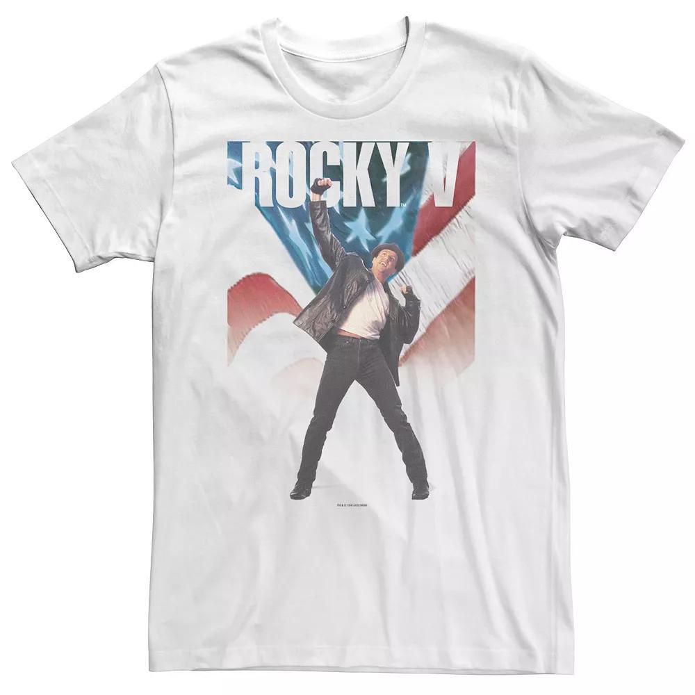 Big & Tall Rocky V American Flag Fade Tee, Men's, Size: 4XL Tall, White Product Image