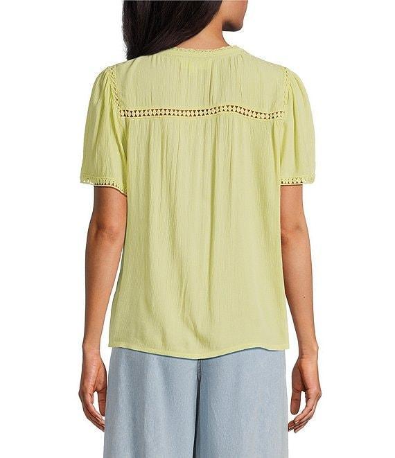 Nurture Petite Size Short Sleeve Woven V-Neck Top Product Image