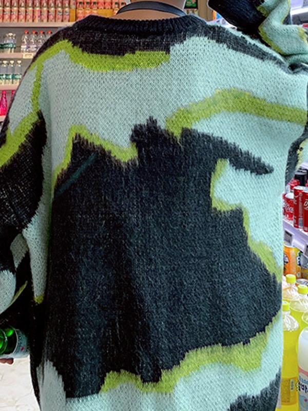 Men's Tie Dye Pullover Knit Sweater Product Image