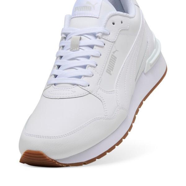PUMA ST Runner v4 Leather Men's Sneakers in White/Glacial Grey/Gum Product Image