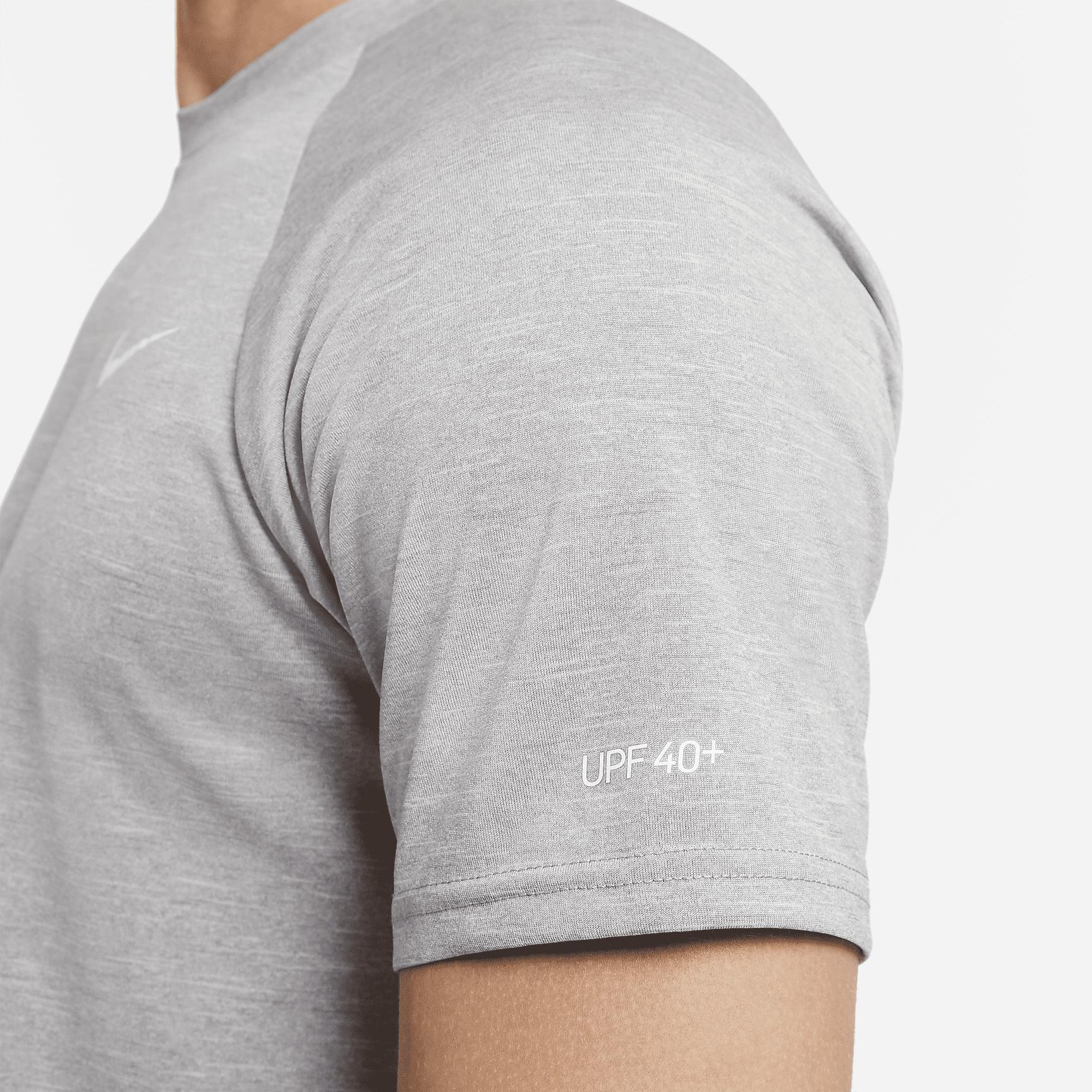 Nike Men's Heathered Short-Sleeve Hydroguard Swim Shirt Product Image