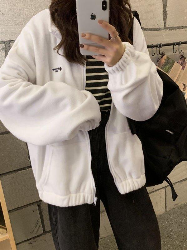 Letter Print Zip-up Jacket Product Image