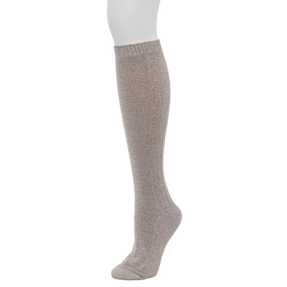 Women's Cuddl Duds® Plushfill Seedstitch Cable Spacedye Knee High Socks, Size: 9-11, Simply Brown Product Image