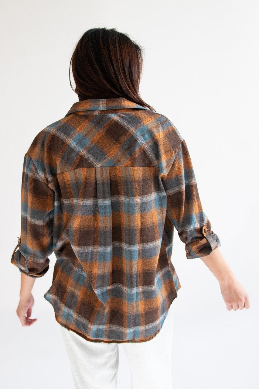 Roll Sleeve Flannel Shirt Product Image