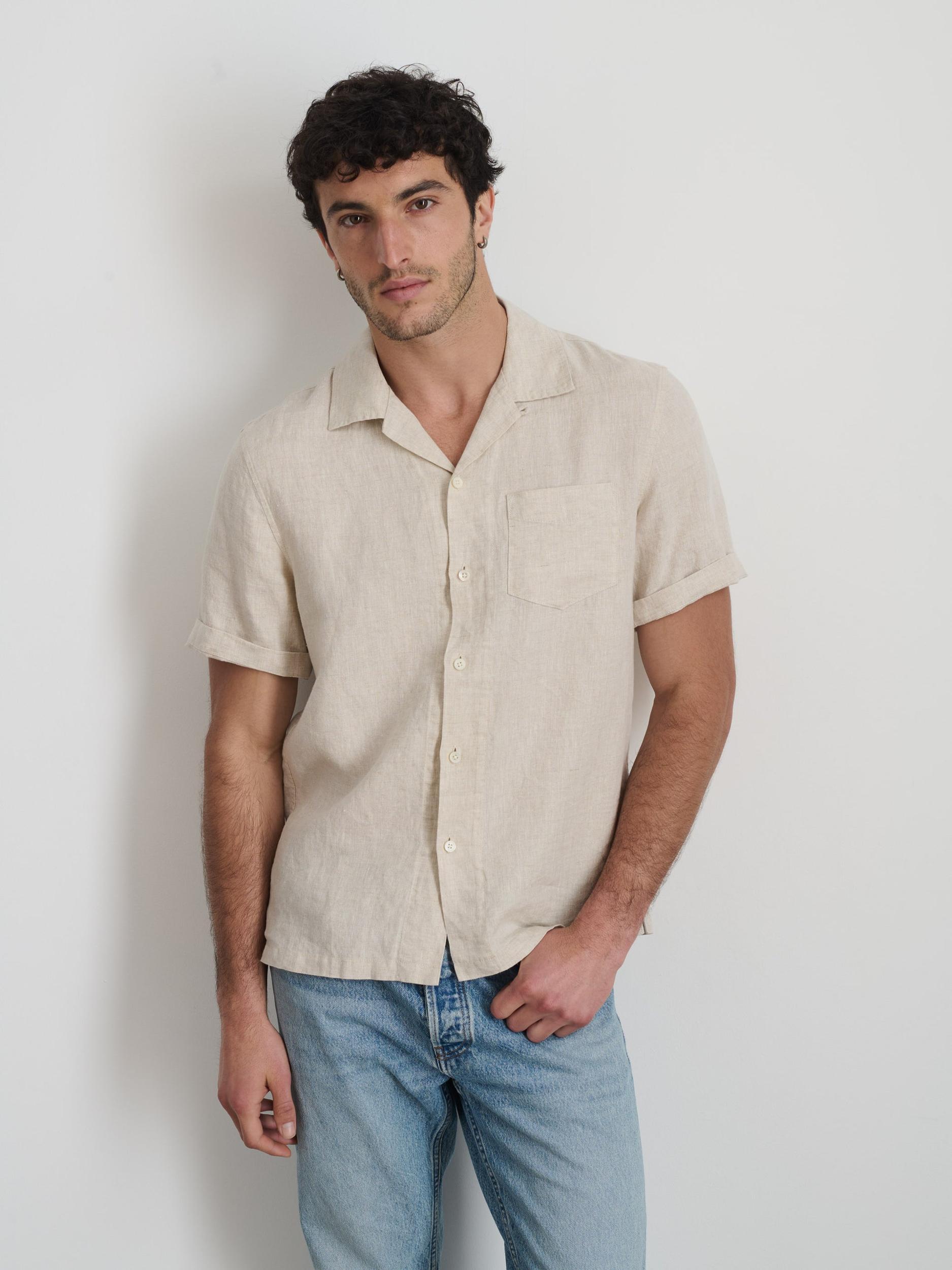 Camp Shirt In Flax Linen Product Image