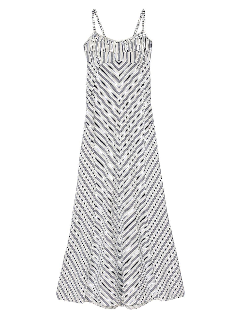 Womens Stripy Maxi Dress with Straps Product Image