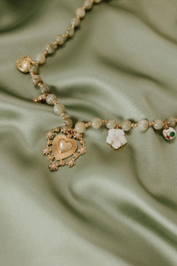 Chic Moment Charm Necklace in Sage Product Image