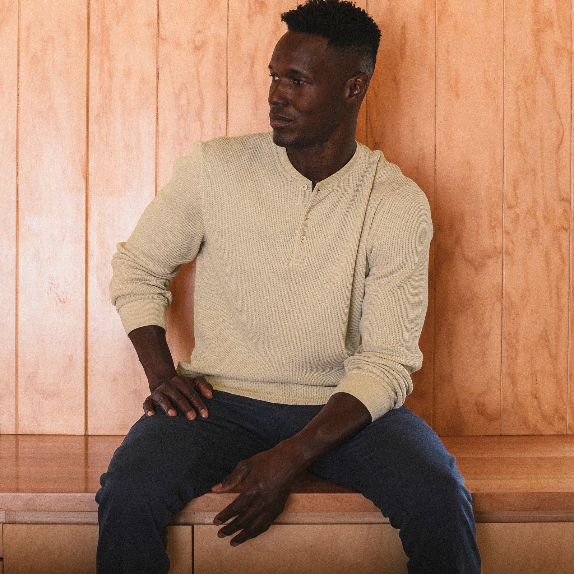 Ardmore Waffle Long Sleeve Henley Male Product Image