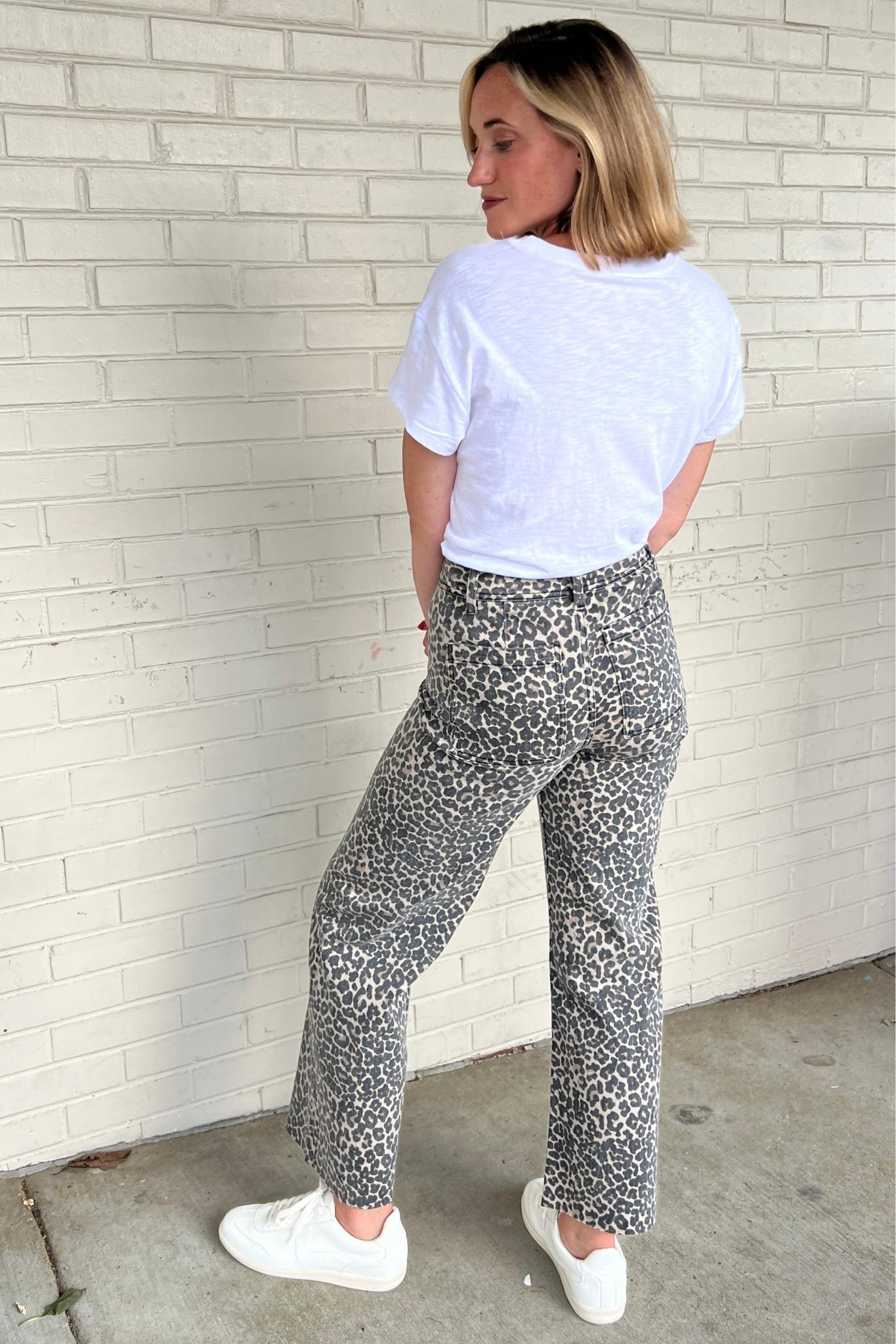 Wild One Leopard Wide Leg Pants Product Image