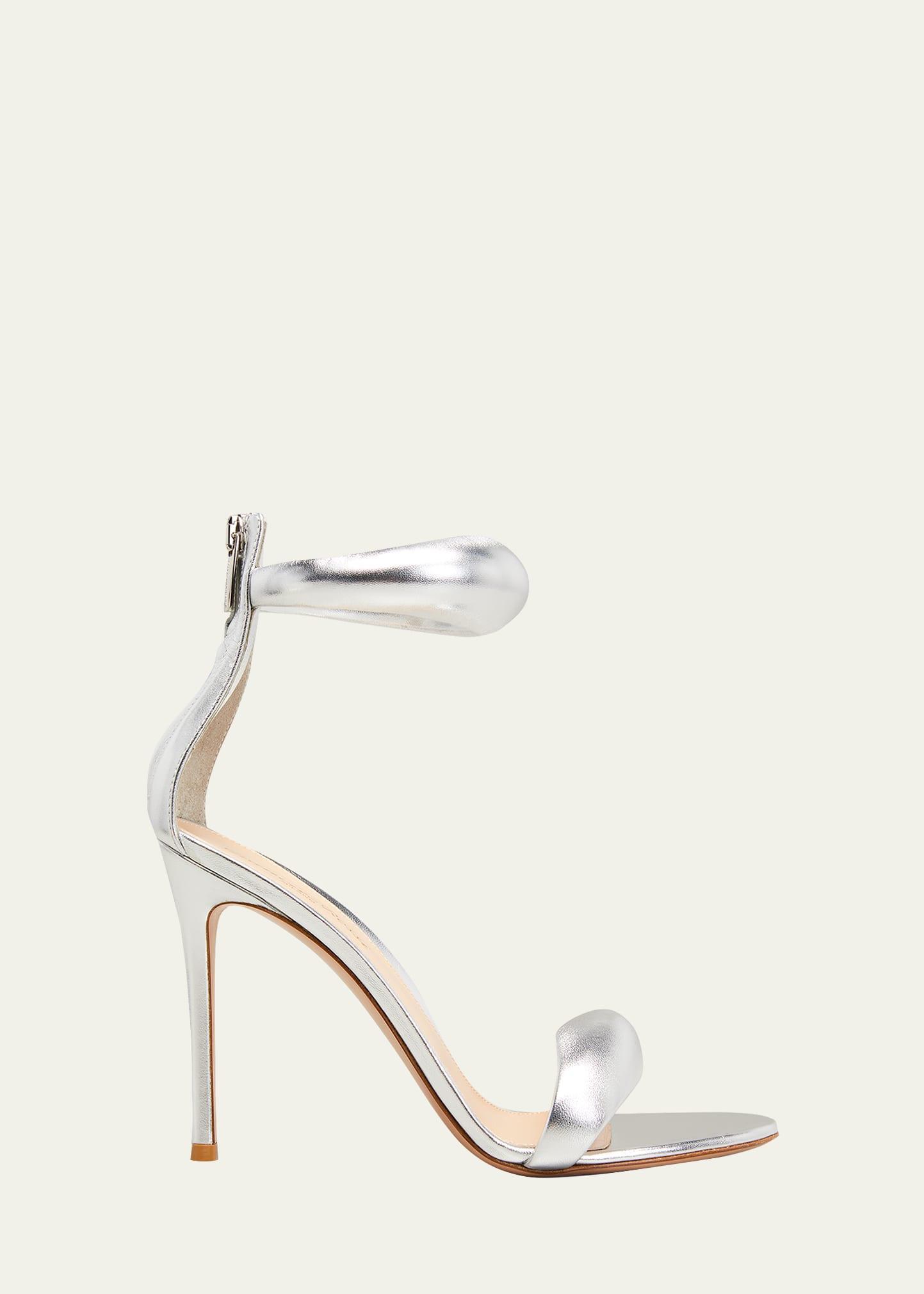 Womens Bijoux Ankle-Strap Metallic Leather Stiletto Sandals Product Image