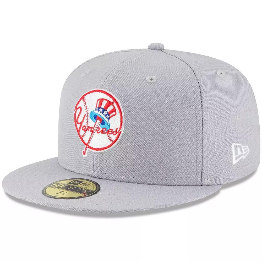 Men's New Era Gray New York Yankees Cooperstown Collection Wool 59FIFTY Fitted Hat, Size: 6 7/8, Grey Product Image