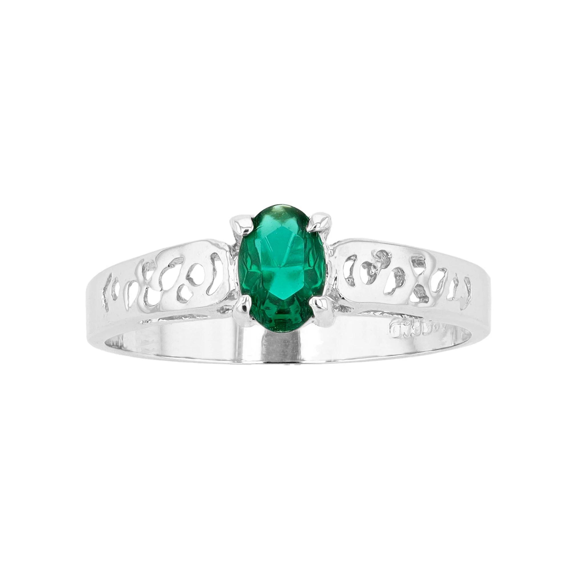 Traditions Jewelry Company Sterling Silver Crystal Birthstone Filigree Ring, Womens May Product Image