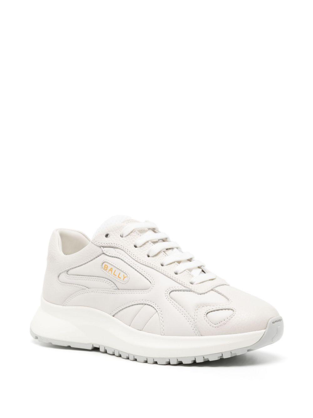 panelled leather lace-up sneakers Product Image