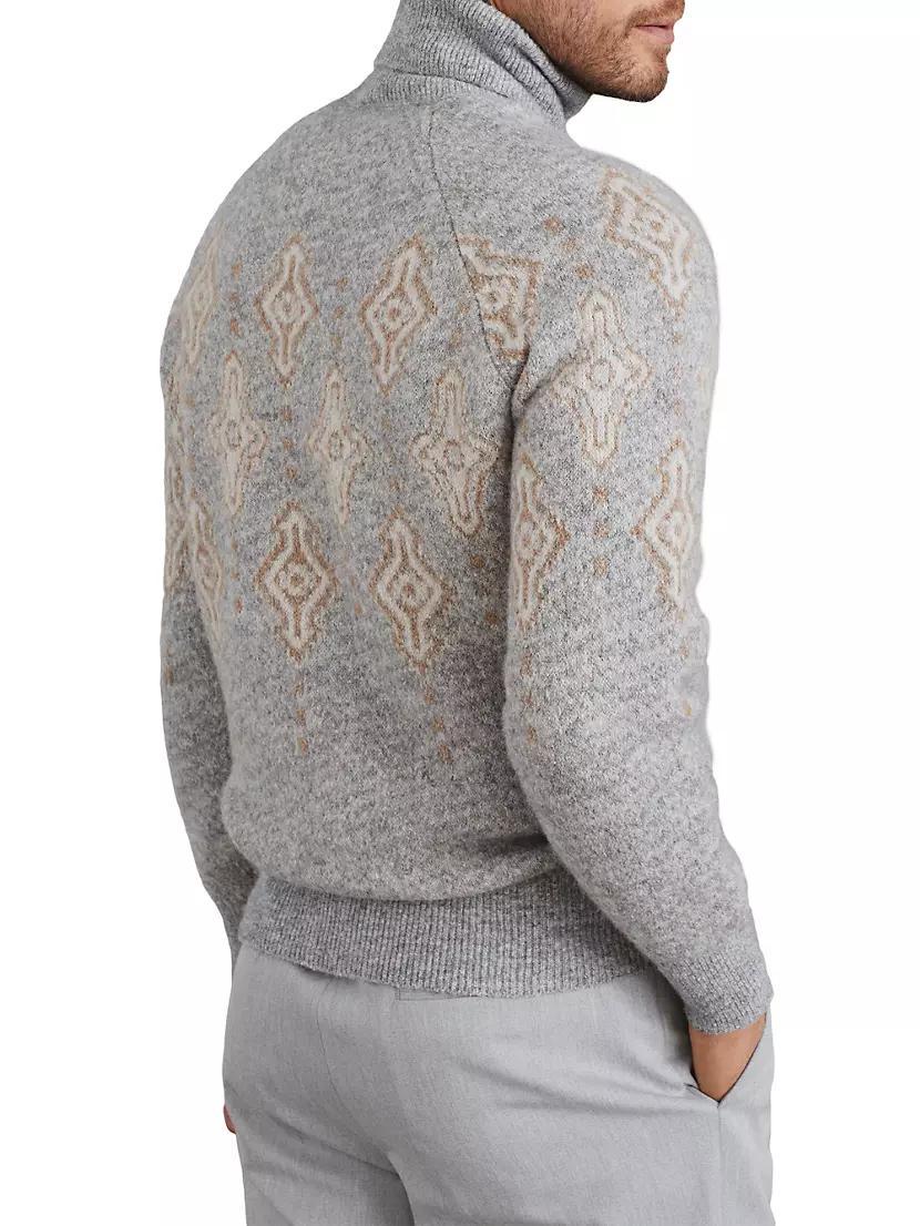 Geometric Jacquard Turtleneck Sweater Product Image