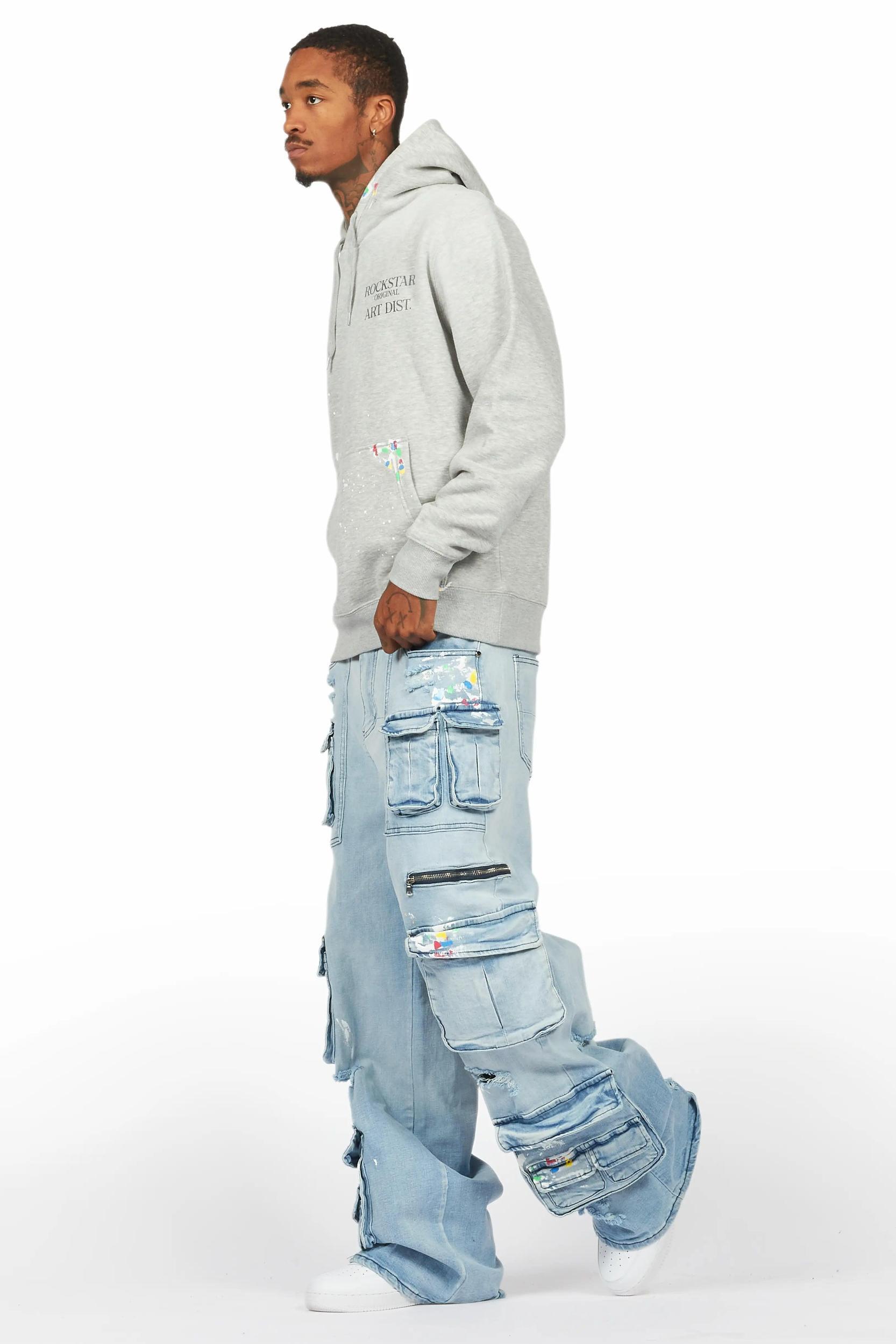 Art Dist Grey/Blue Hoodie/Baggy Fit Jean Bundle Male Product Image