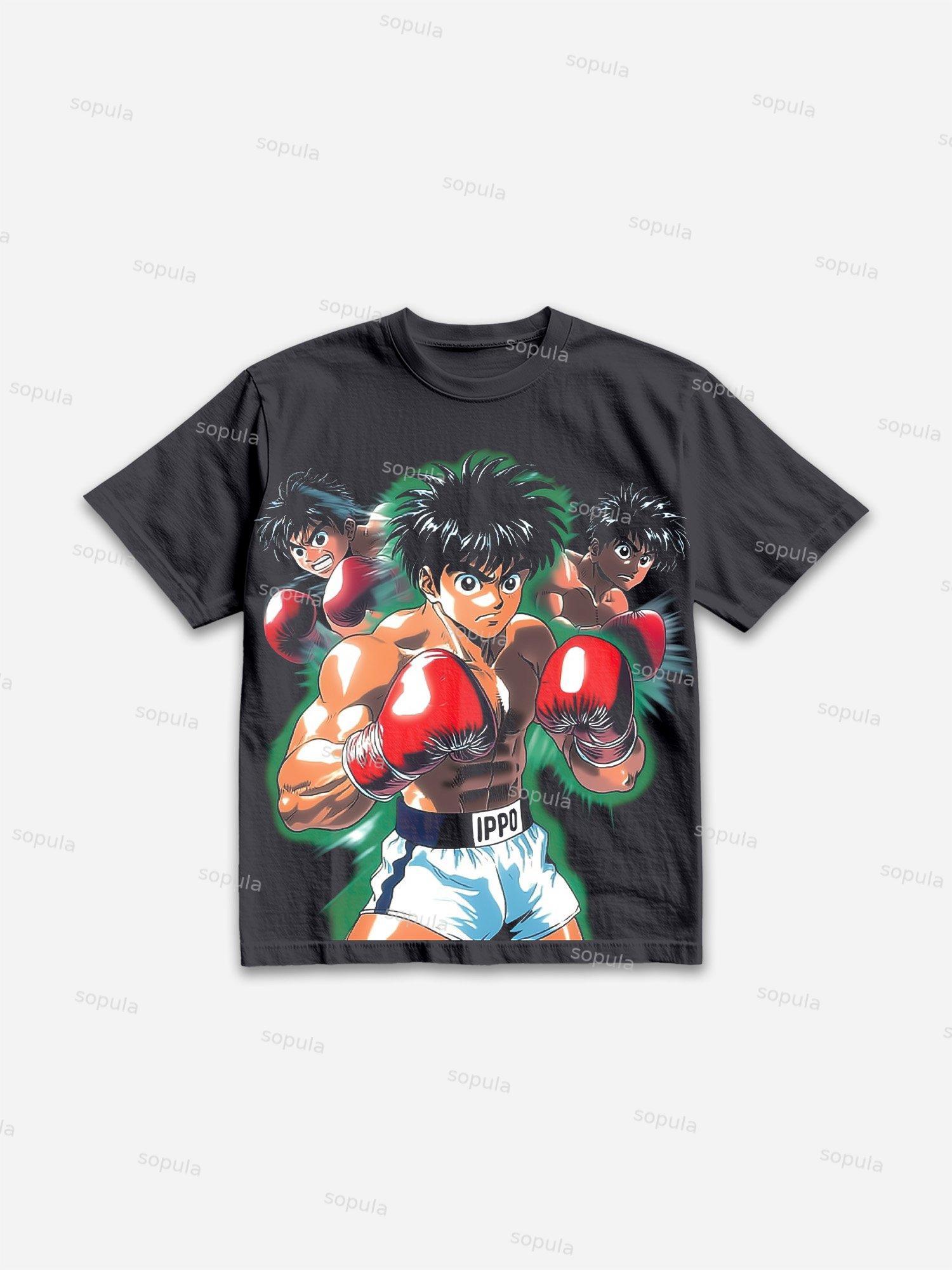 Ippo Spar Boxing Anime Vintage Graphic Cotton T-shirt Product Image