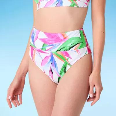 S3 Swim Womens Lined Floral High Waist Bikini Swimsuit Bottom Product Image