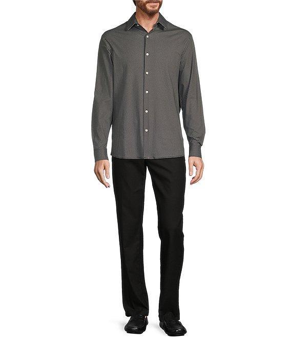 Hart Schaffner Marx State Street Essentials Albini 4FLEX Long Sleeve Mini Floral Coat Front Shirt Product Image