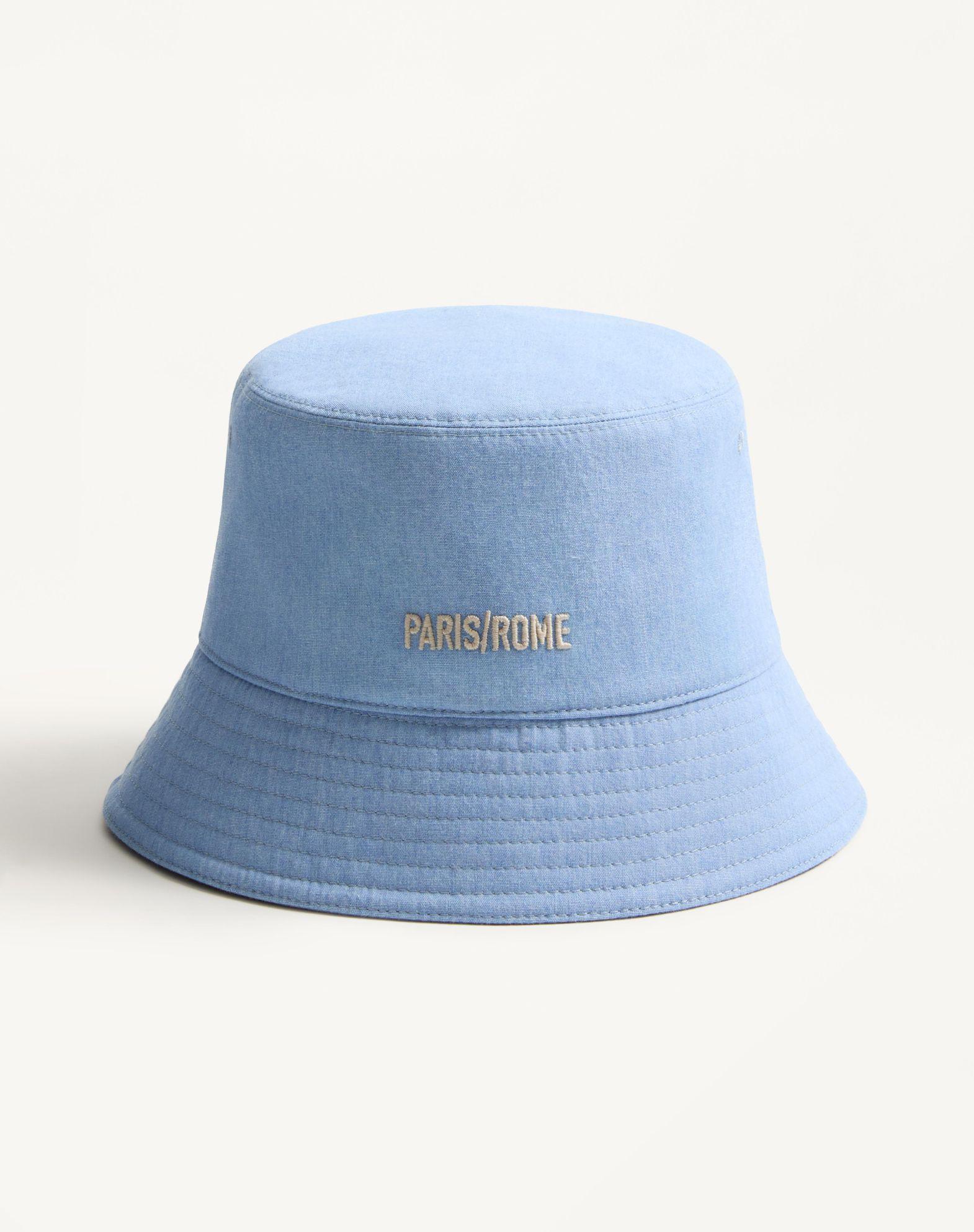 Chez Valentino Denim Bucket Hat With Embroidery Product Image