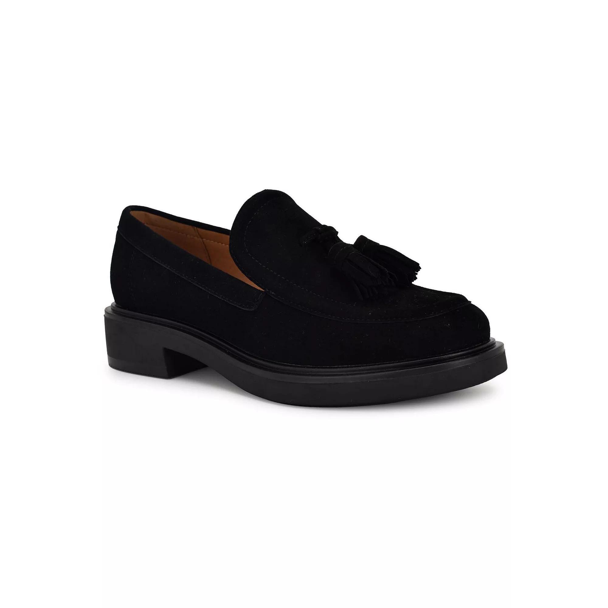Nine West Roker Slip-On Round Toe Women's Casual Loafers, Size: 7.5, Black Suede Product Image