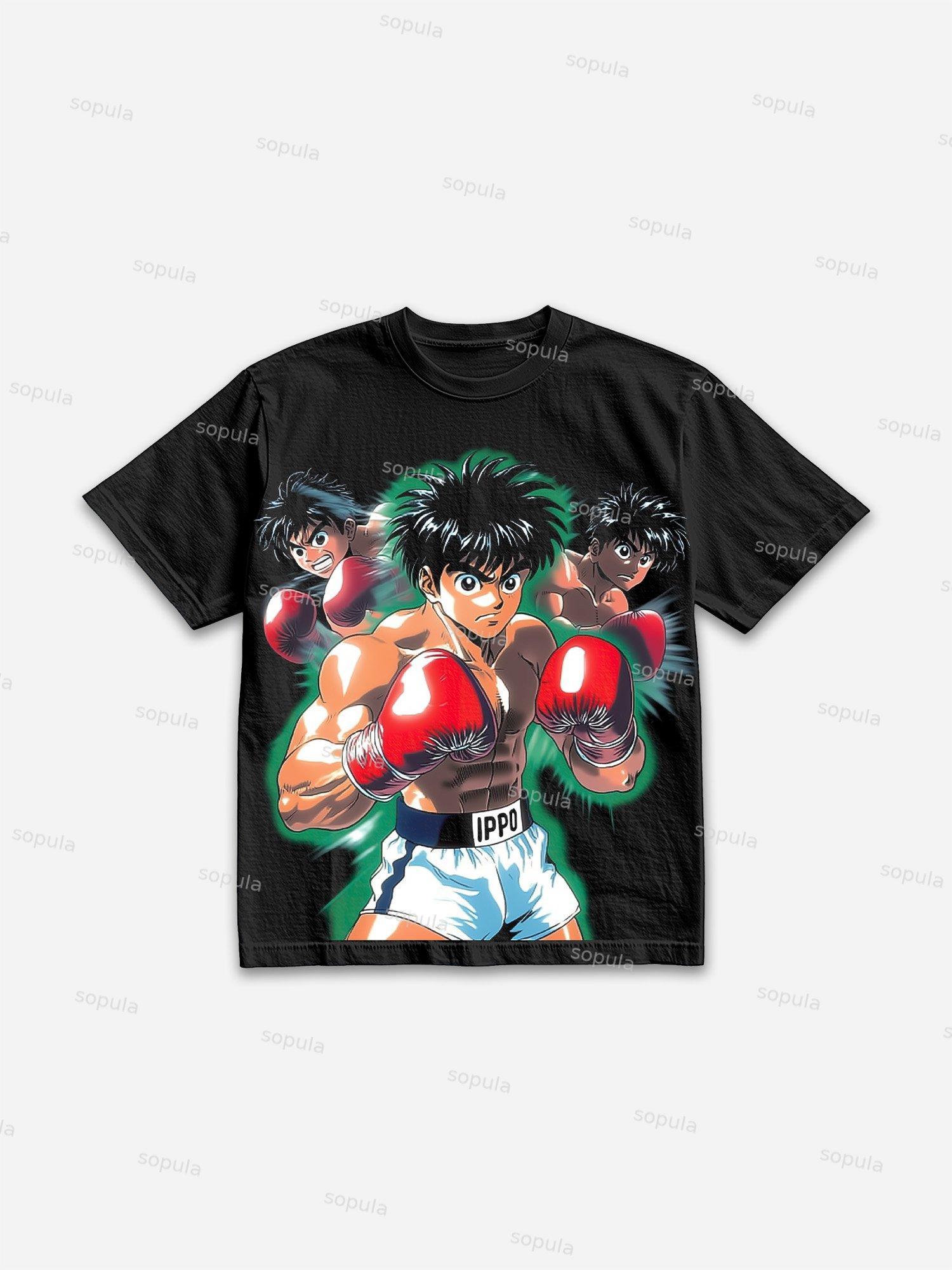 Ippo Spar Boxing Anime Vintage Graphic Cotton T-shirt Product Image
