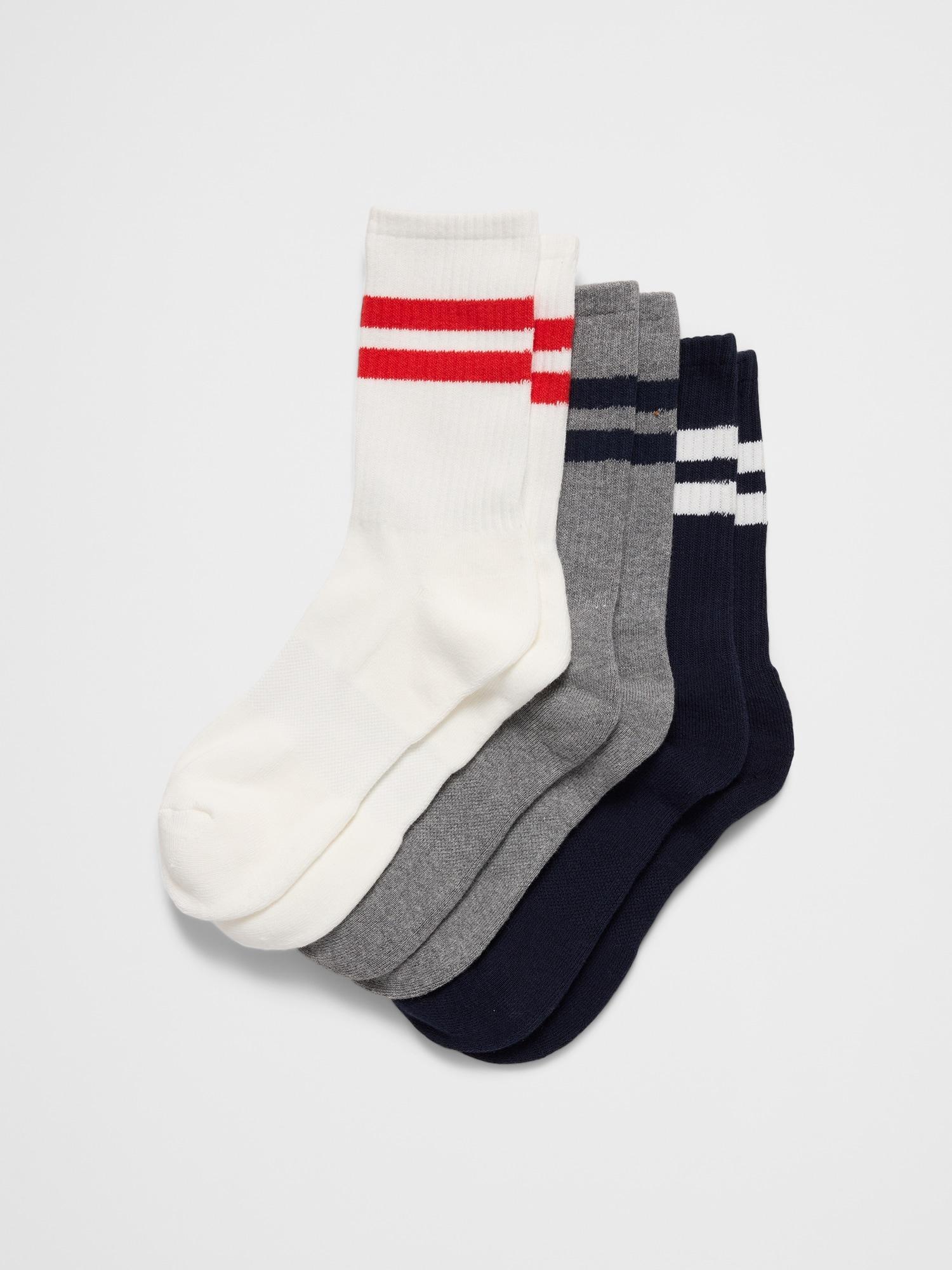 Organic Cotton-Blend Ribbed Crew Socks (3 Pack) Product Image