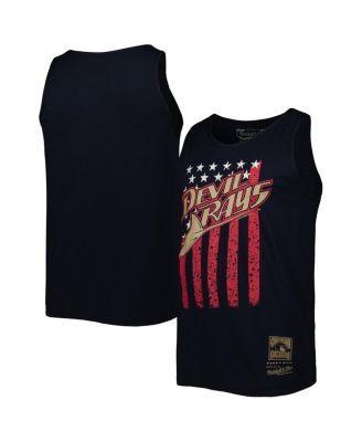 Men's Mitchell & Ness Navy Tampa Bay Rays Cooperstown Collection Stars and Stripes Tank Top, Size: Large, Blue Product Image
