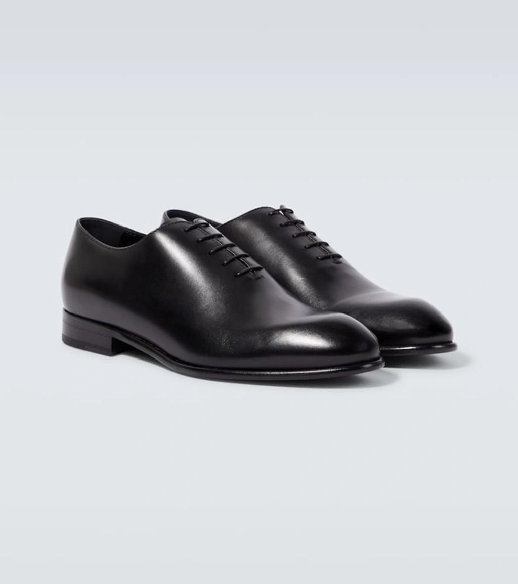 ZEGNA Vienna Evening Wholecut Oxfordschuhe Aus Handgeschliffenem Leder In Schwarz In Black Product Image