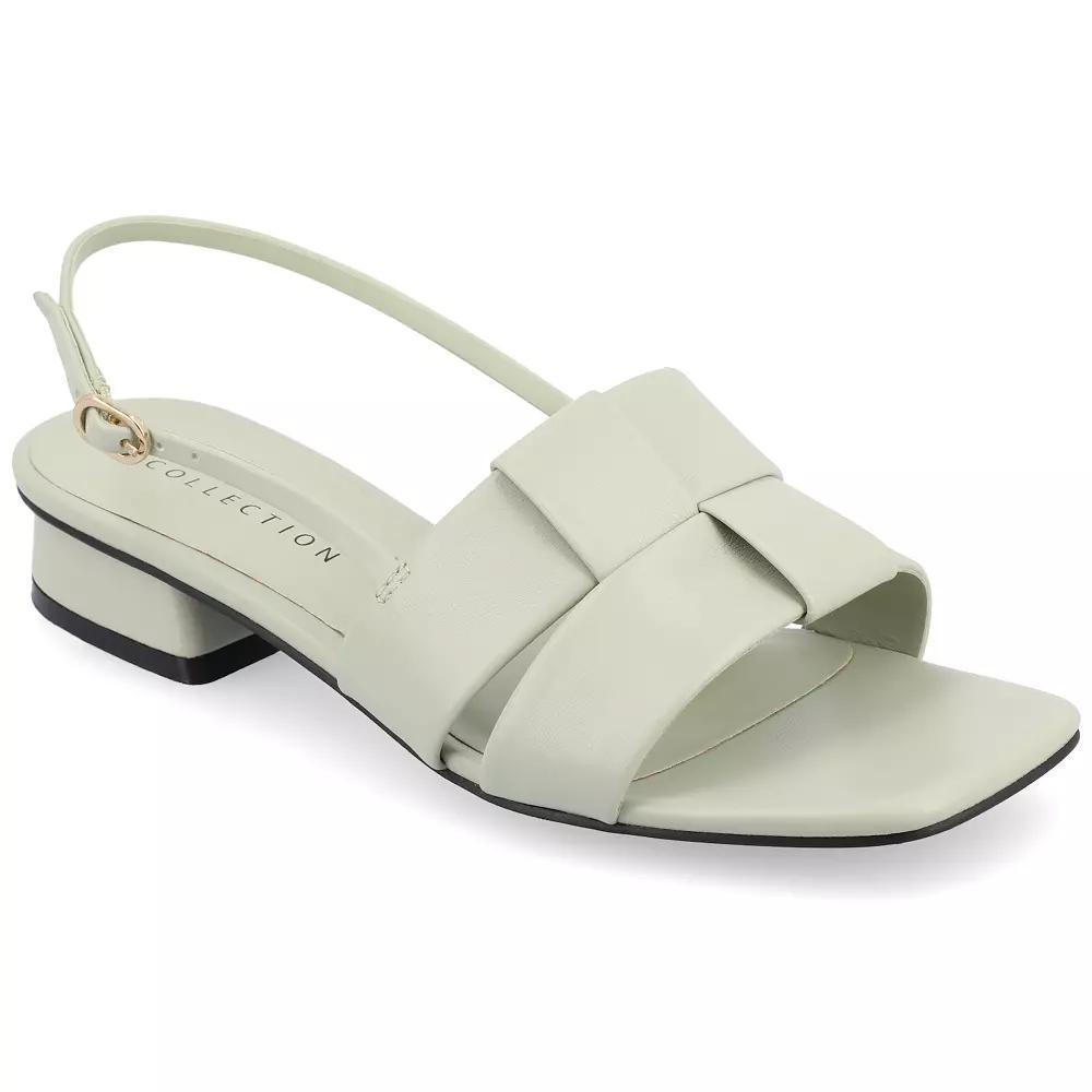 Journee Tabatha Womens Tru Comfort Foam Low Covered Block Heel Sandals Green Product Image