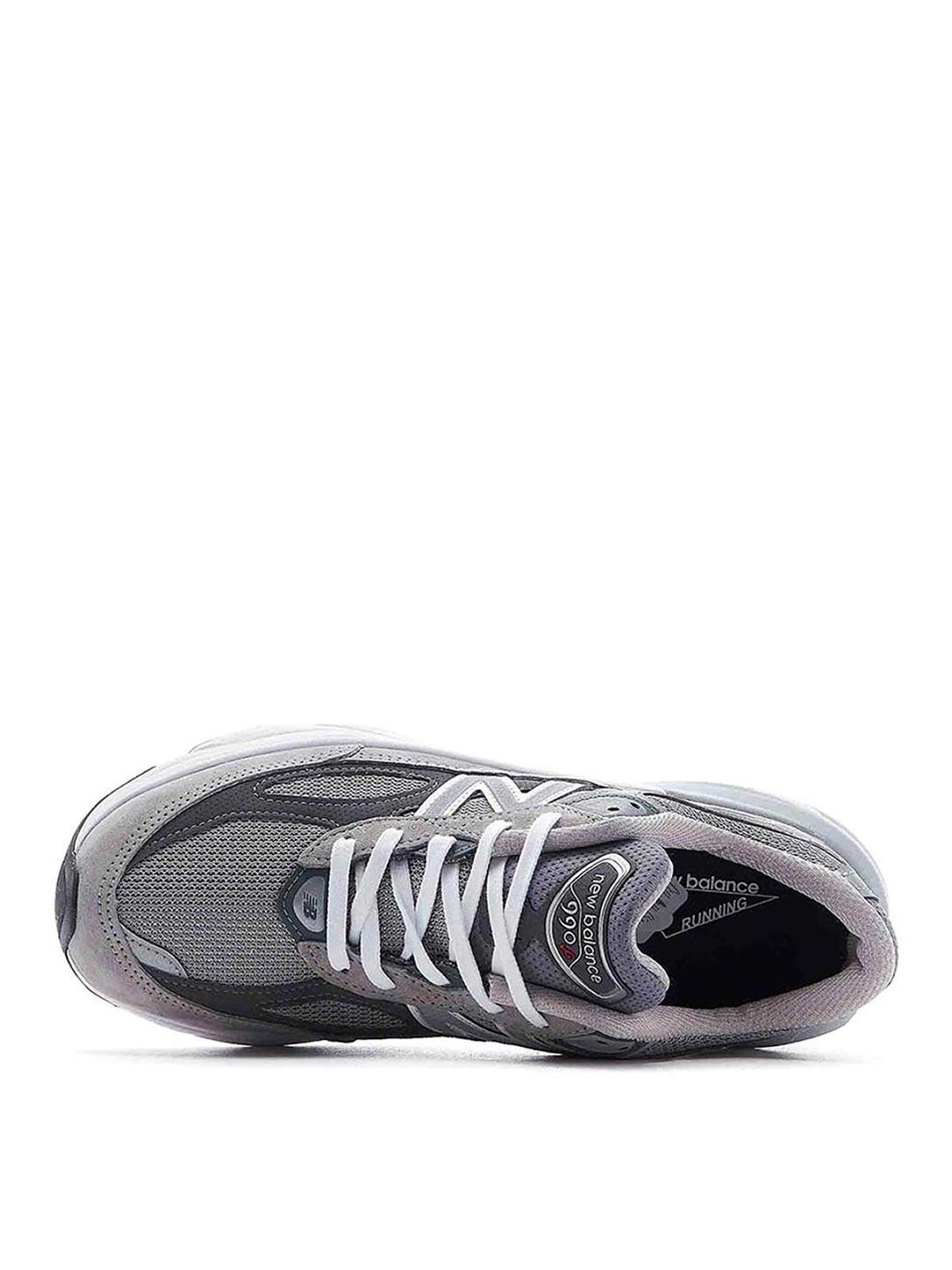 NEW BALANCE Grey Low Top Sneakers With Logo Detail In Suede And Tech Fabric Man Product Image