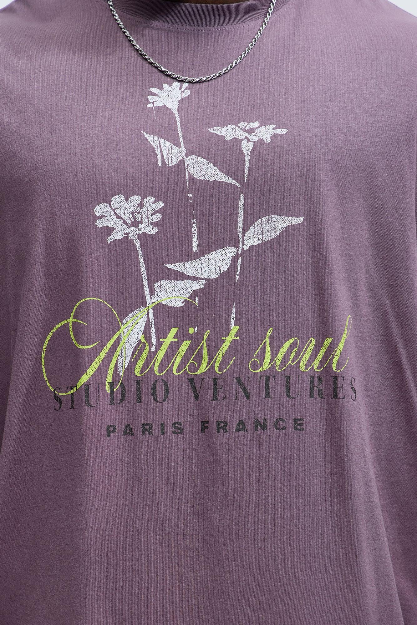 Artist Soul Oversized Short Sleeve Tee - Purple Product Image