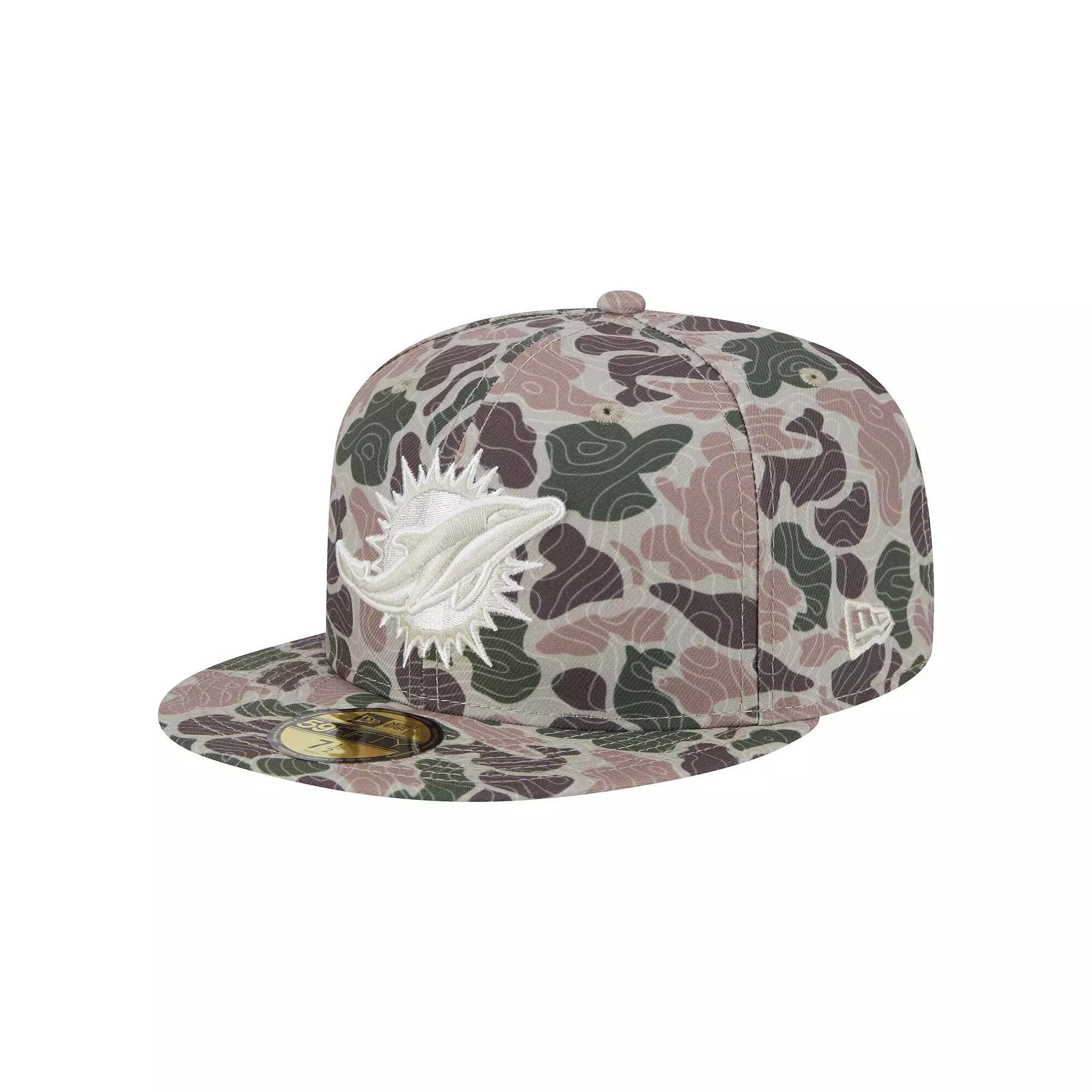 Mens New Era Miami Dolphins Geo Camo 59FIFTY Fitted Hat Product Image