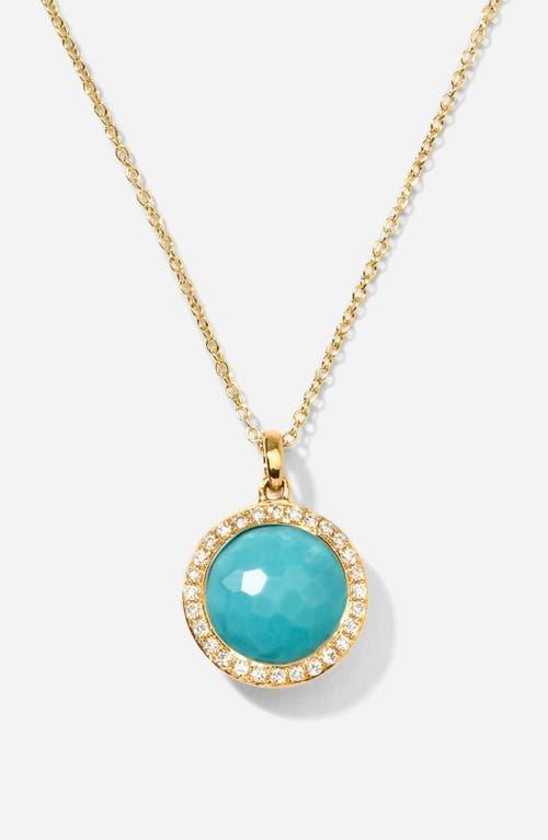 Ippolita 18K Yellow Gold Lollipop Turquoise Mini Pendant Necklace with Pave Diamonds, 18 Product Image