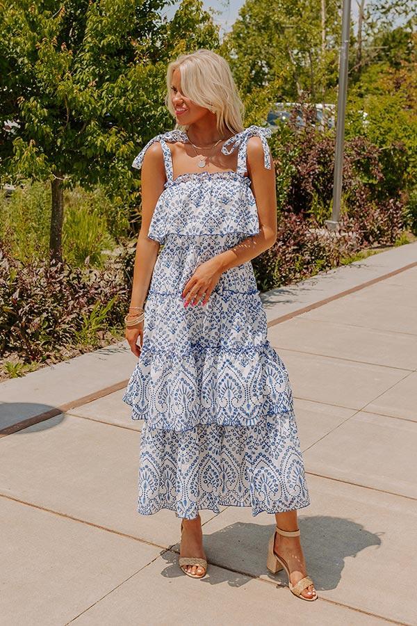 Brilliant Bliss Tiered Eyelet Midi Product Image