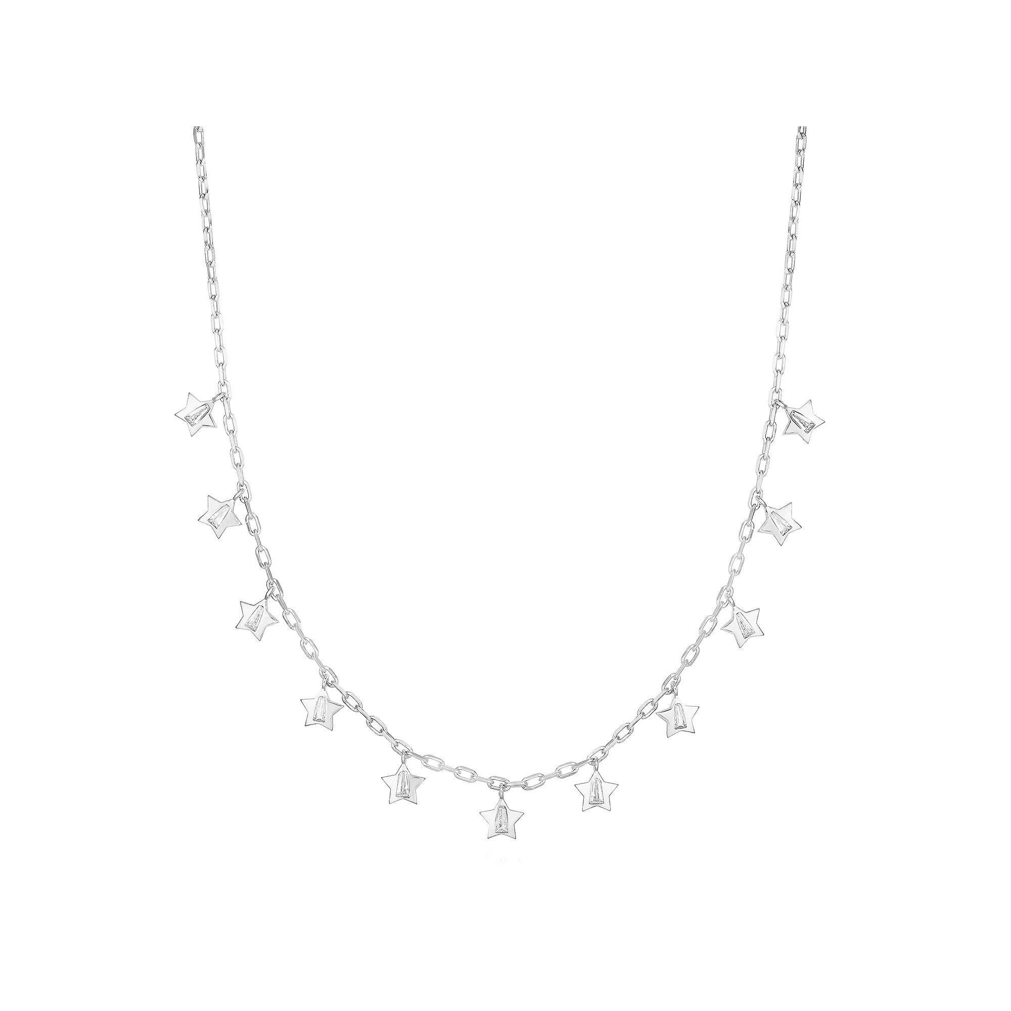 Sunkissed Sterling Cubic Zirconia Star Charm Necklace, Women's, Size: 18", Gold Tone Product Image