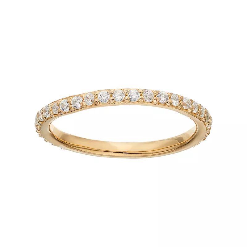 Sophie Miller 14k Gold Plated Cubic Zirconia Eternity Ring, Women's, Size: 8, White Product Image