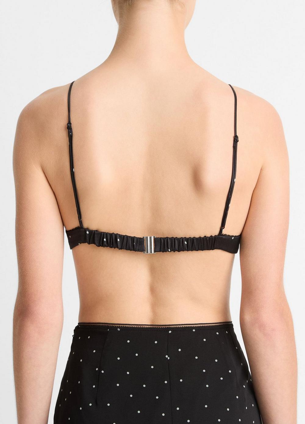 Dot-Print Silk Shrunken Camisole Product Image
