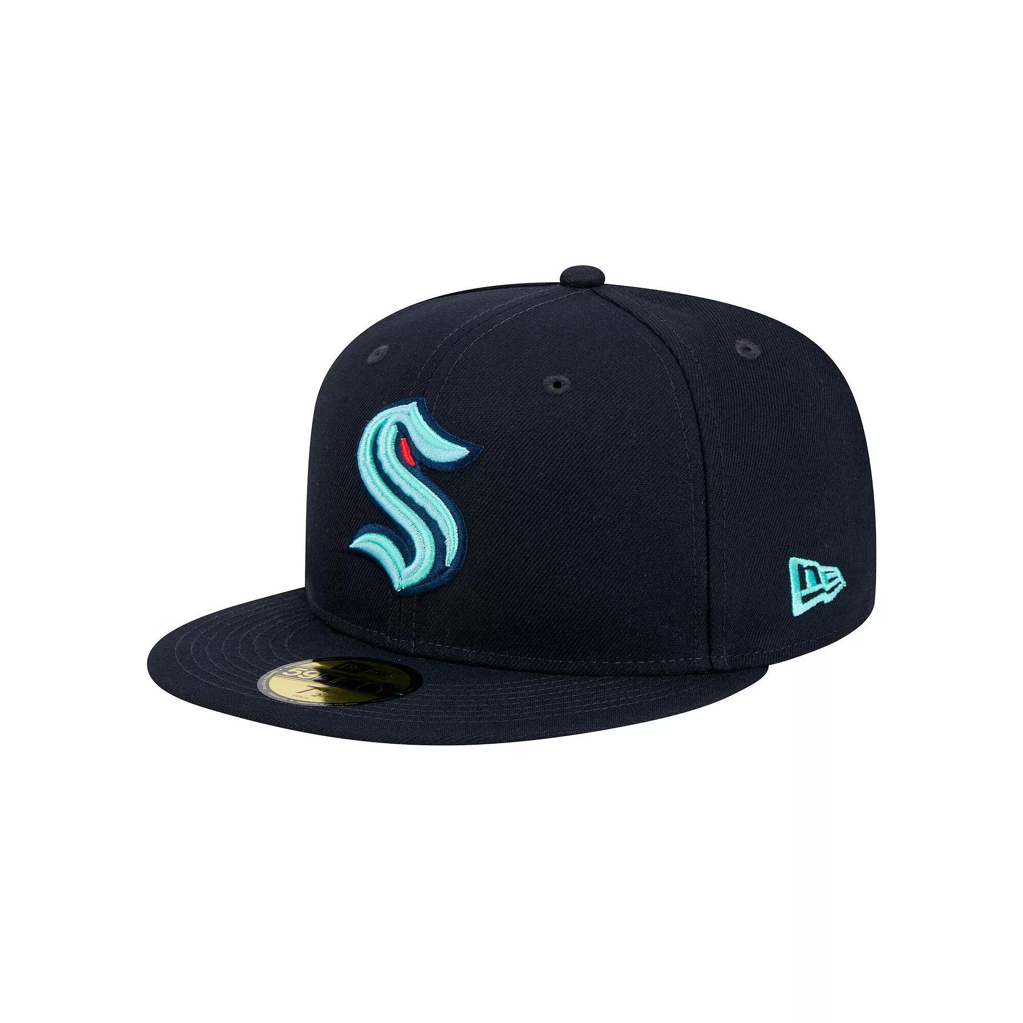 Men's New Era Deep Sea Blue Seattle Kraken Core 59FIFTY Fitted Hat, Size: 7 1/8, Krk Blue Product Image