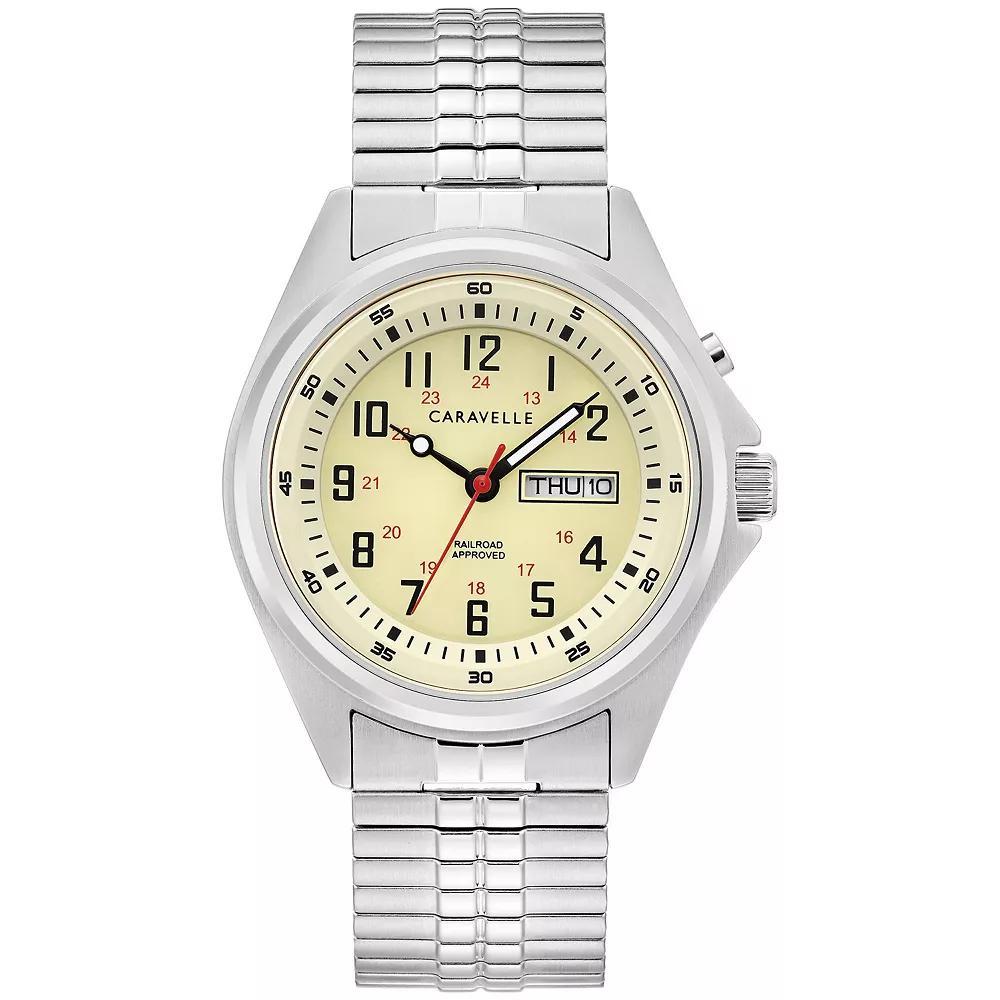 Caravelle by Bulova Men's Stainless Steel Expansion Band Watch - 43C124, Size: Large, Silver Tone Product Image