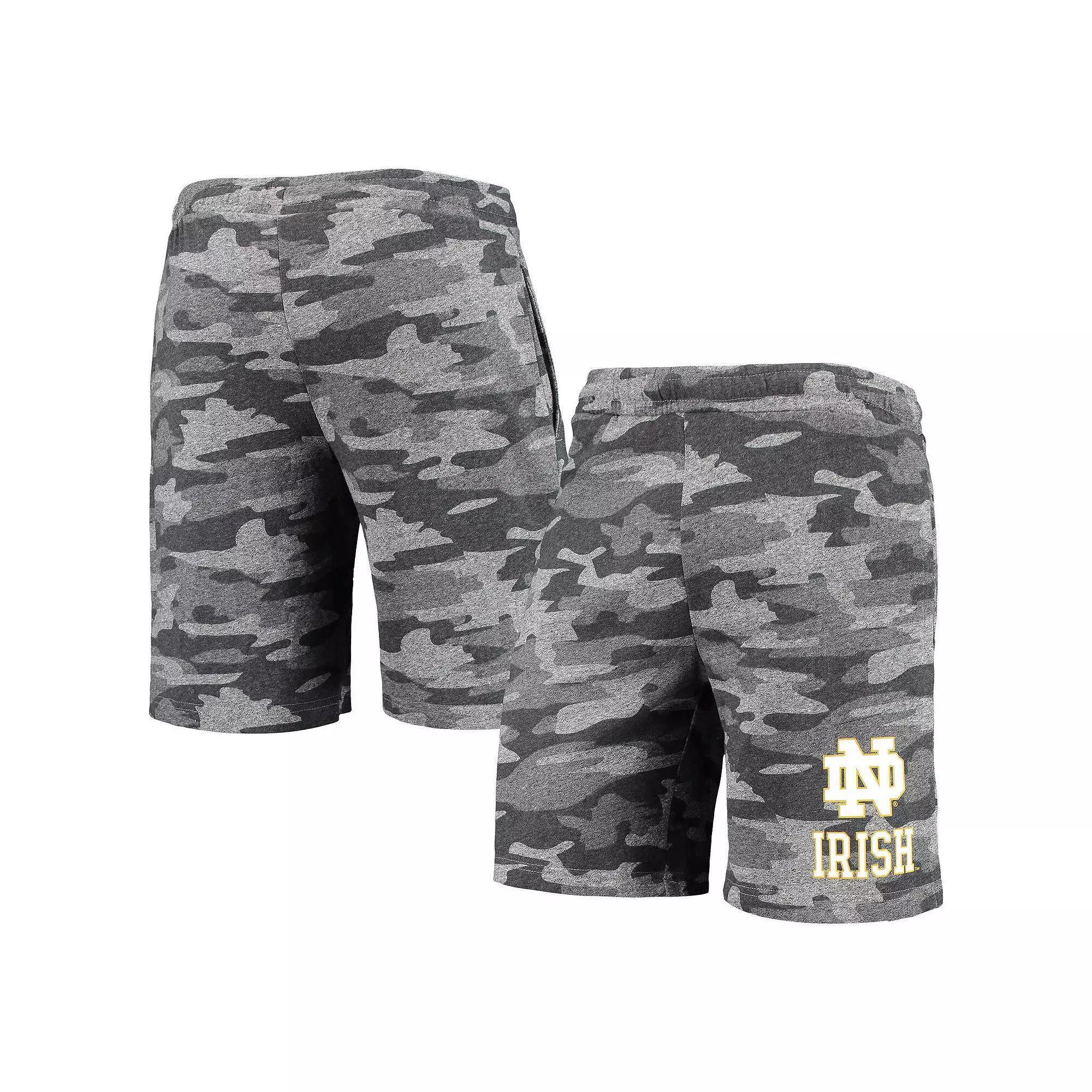 Men's Concepts Sport Charcoal/Gray Notre Dame Fighting Irish Camo Backup Terry Jam Lounge Shorts, Size: Medium Product Image