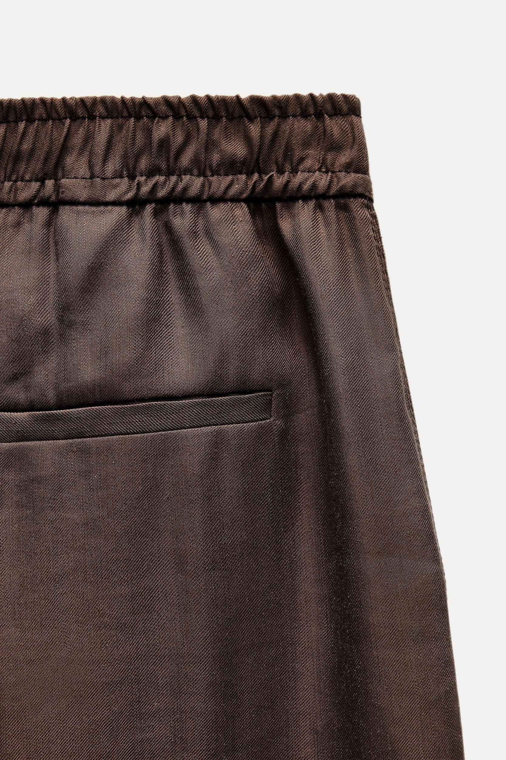 LINEN BLEND PAJAMA PANTS ZW COLLECTION Product Image