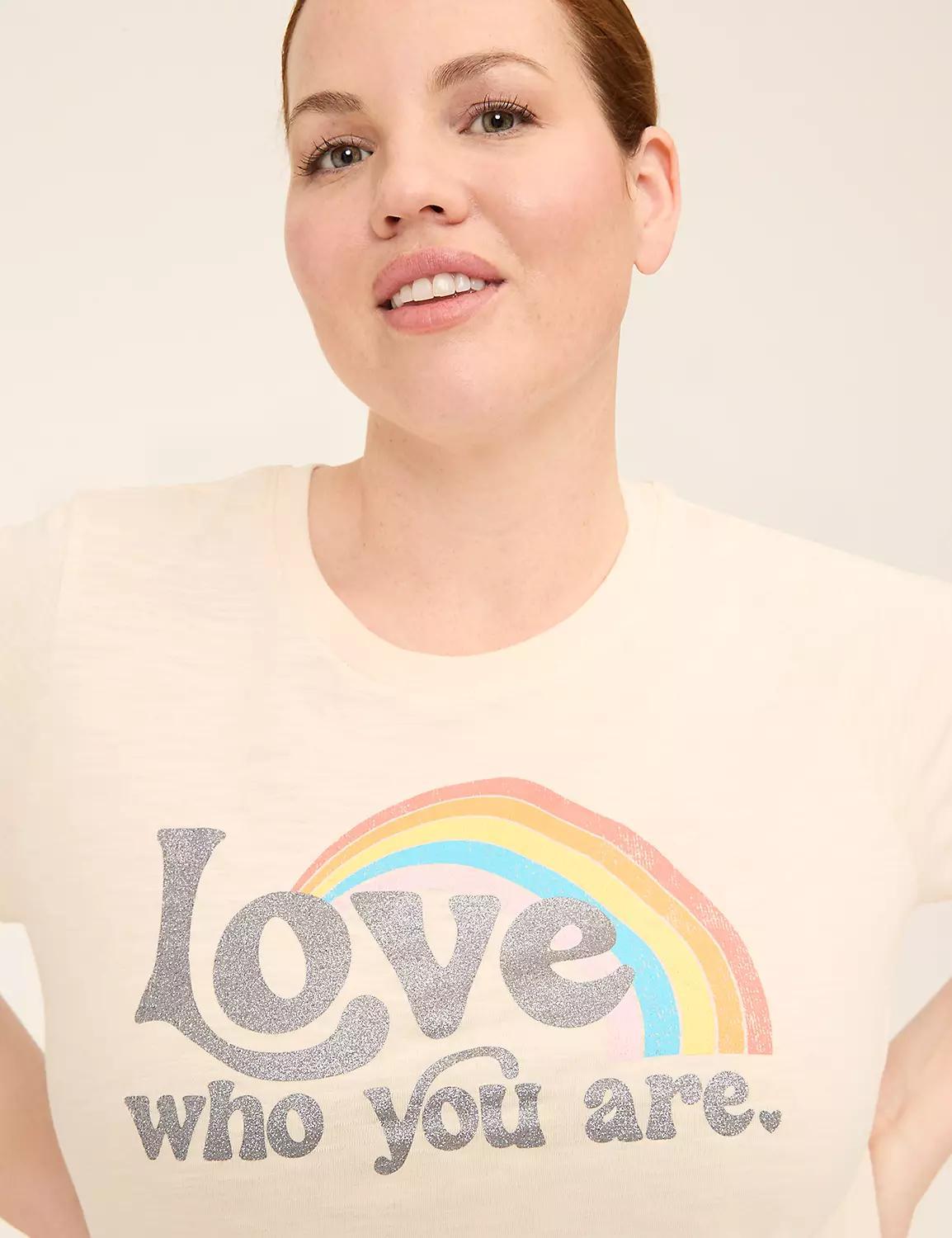 Glitter Love Who You Are Graphic Tee Product Image