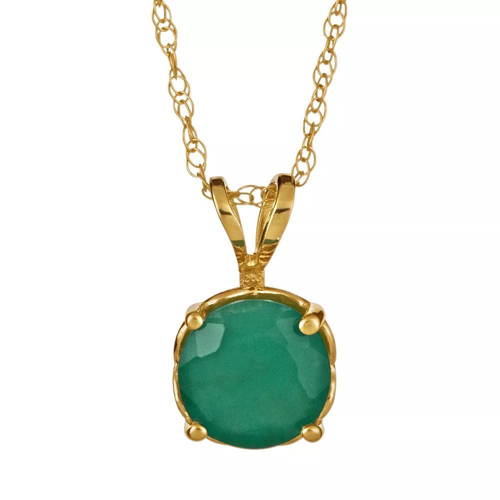 Celebration Gems 14k Gold Emerald Pendant, Women's, Size: 18", Green Product Image